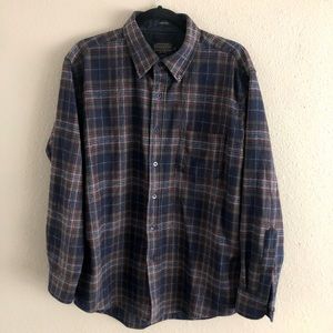 Pendleton Fireside Navy and Green Check Flannel